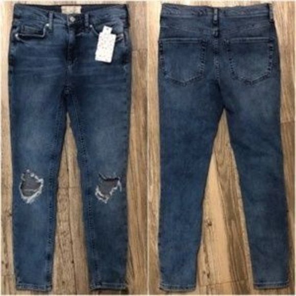 Free People High Rise Busted Knee Skinny Jean - Picture 3 of 6